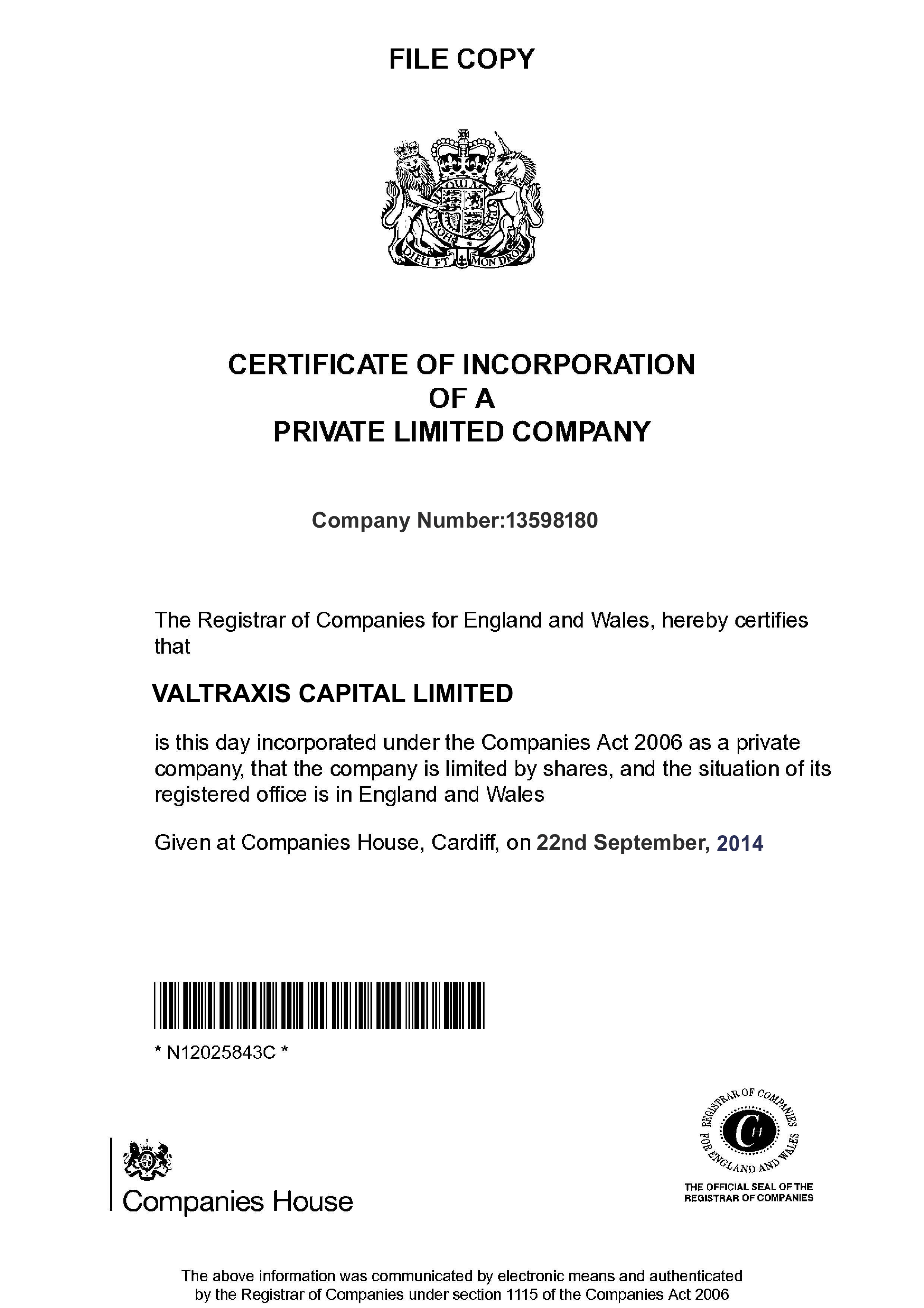 Company Certificate